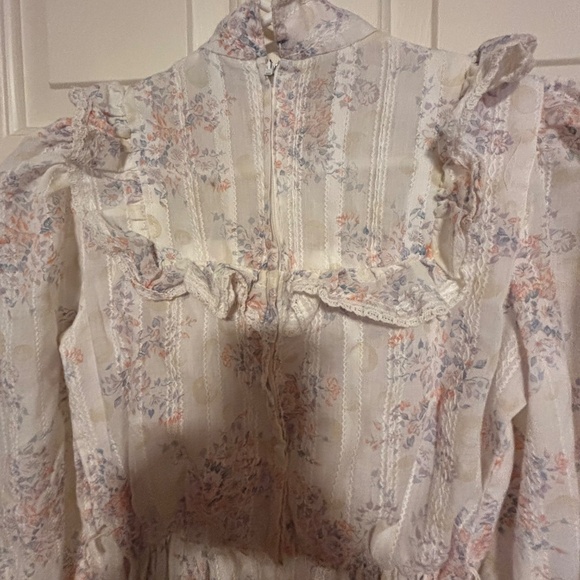 Vintage Maxi Floral LS Dress - Sz. 11 - Picture 3 of 9